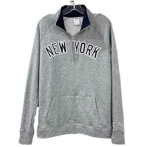 Pink with 5th & Ocean Womens Sweatshirt M Gray New York MLB Baseball Team Dugout